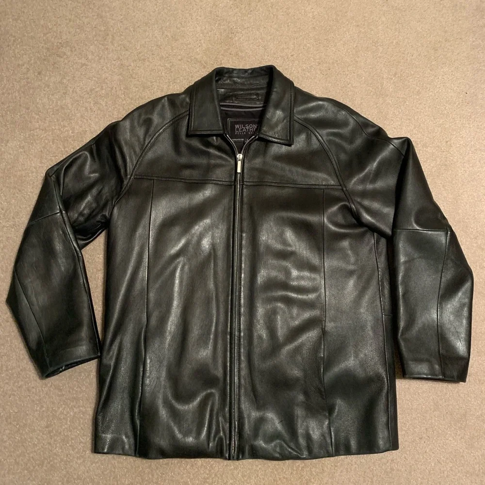 Wilson’s oversized vintage leather jacket bomber - Picture 1 of 14